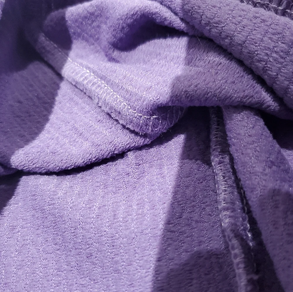 Purple Flare Rib-knit Pants with Lettuce Trim - Picture 10 of 14